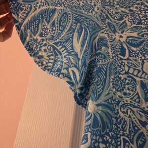 Blue Floral Print Women's Blouse